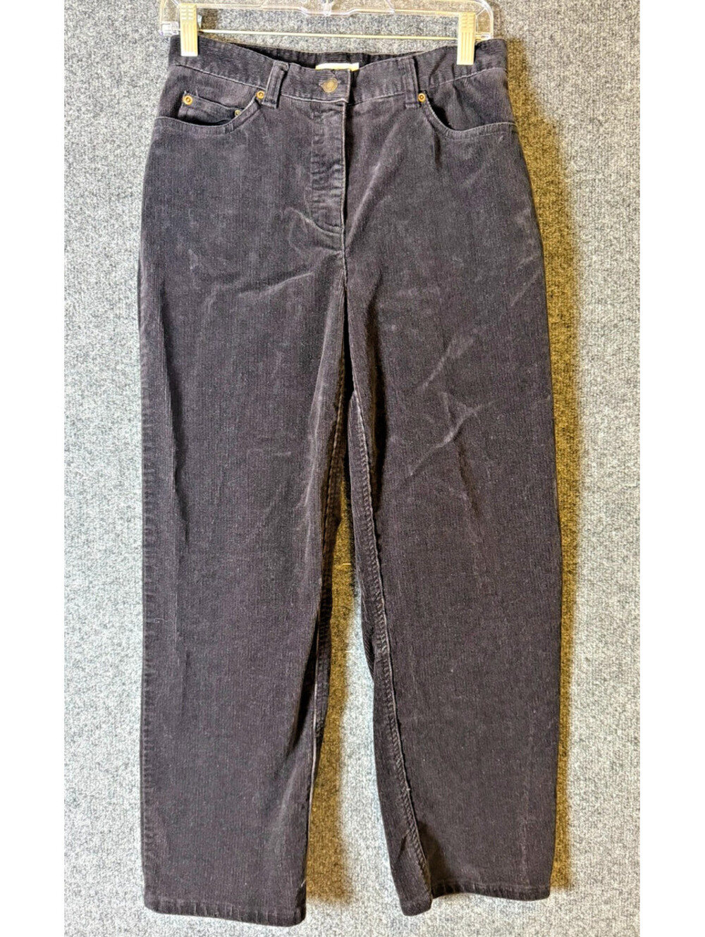 Charter Club Corduroy Pants Womens Size 4 Laura Fit Dark Gray Charcoal Stretch